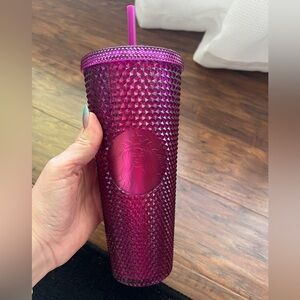 Purple magenta studded large Starbucks cup